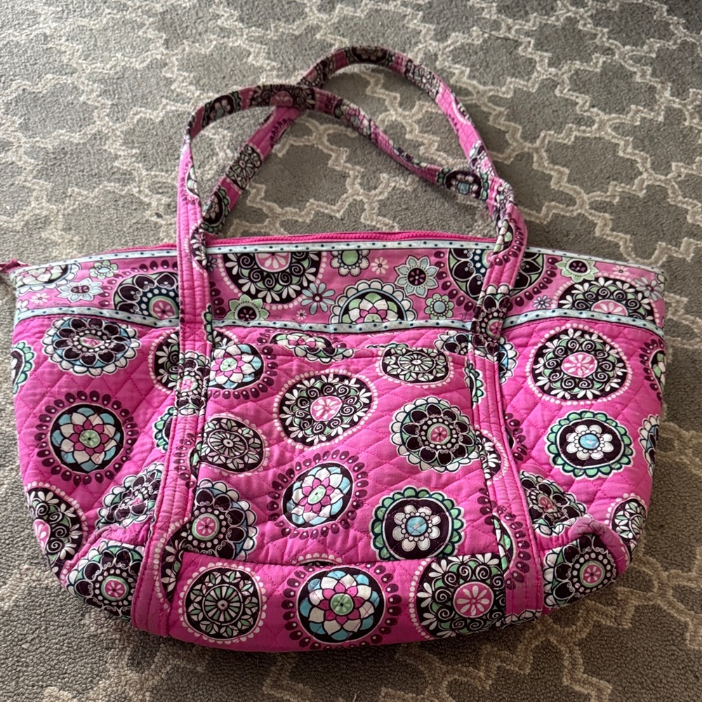 Vera Bradley Pink and Black Floral Tote